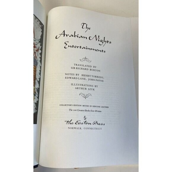 The Arabian Nights Easton Press Leather Bound Collectible Book Gold Gilded Edges - Picture 6 of 8